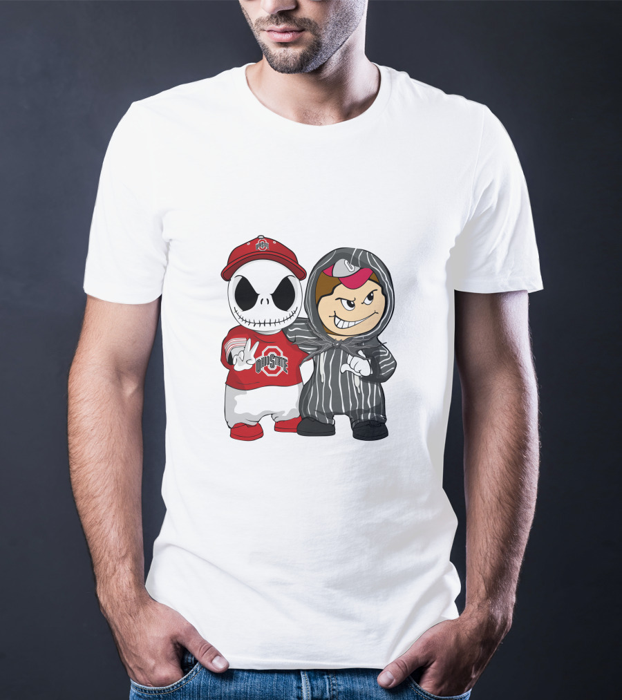 Ohio State Buckeyes Jack Skellington Character Friends In Team T-Shirt
