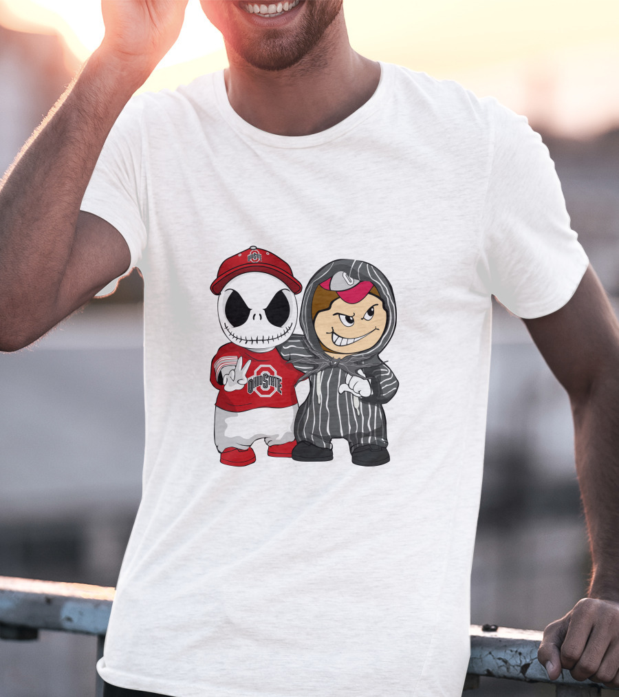 Ohio State Buckeyes Jack Skellington Character Friends In Team T-Shirt