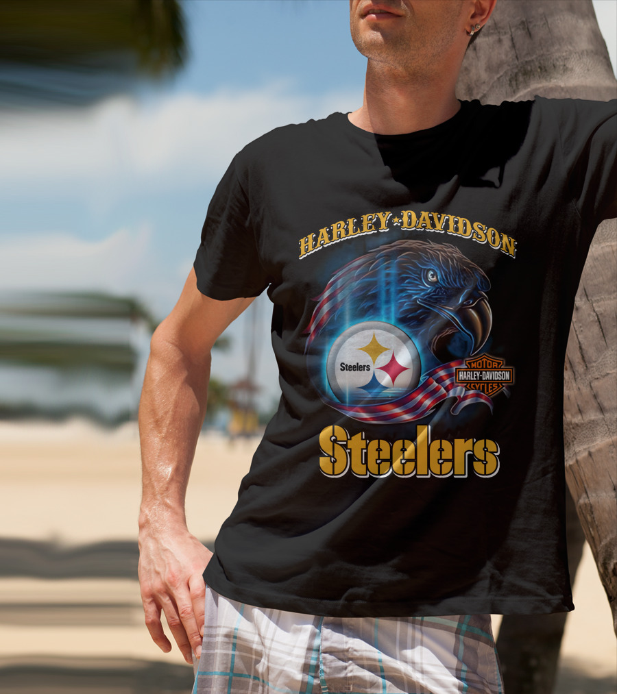 Harley Davidson Steelers Motor Cycles T-Shirt