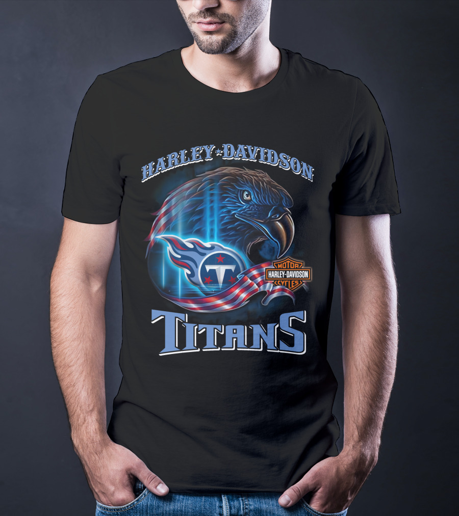 Harley Davidson Tennessee Titans Motorcycle Cycles T-Shirt