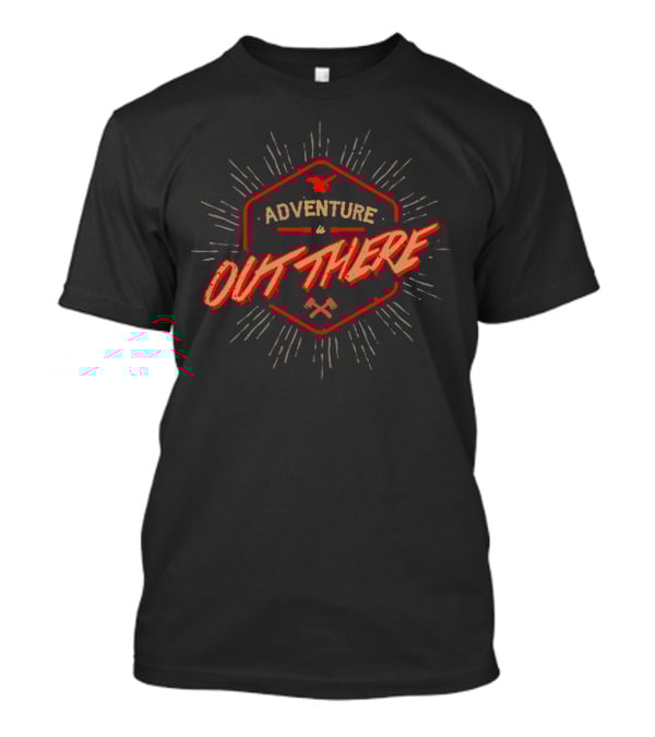 Adventure Out There Compass Badge With Crossed Arrows And Rays T-Shirt