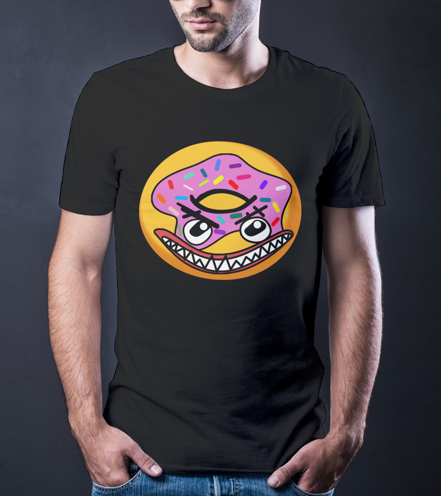 Angry Donut With Sprinkles And Fierce Face Emoji T-Shirt