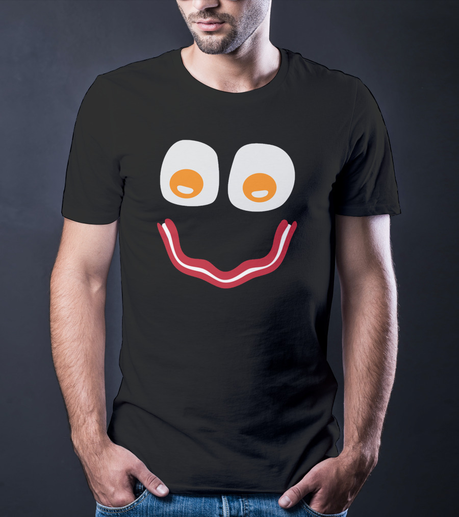 Bacon And Eggs Smiley Face T-Shirt