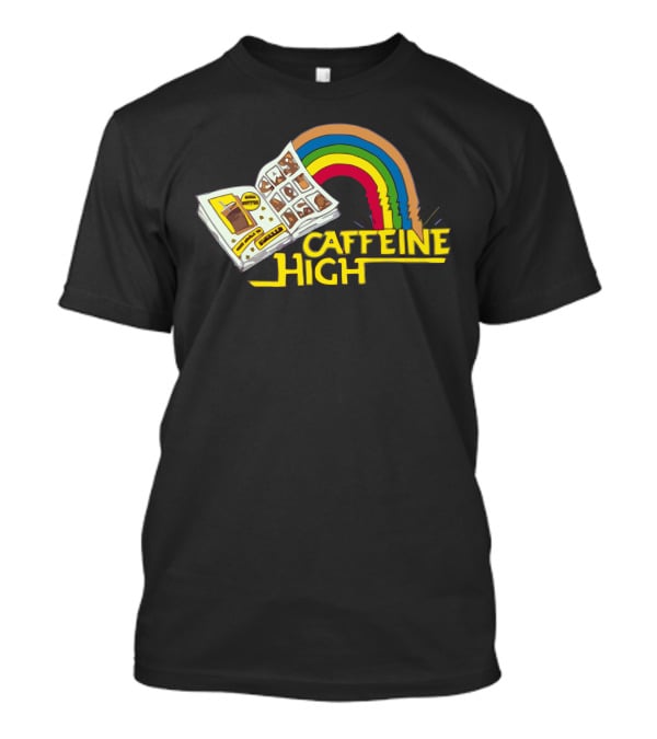 Caffeine High Retro Rainbow Comic Book T-Shirt