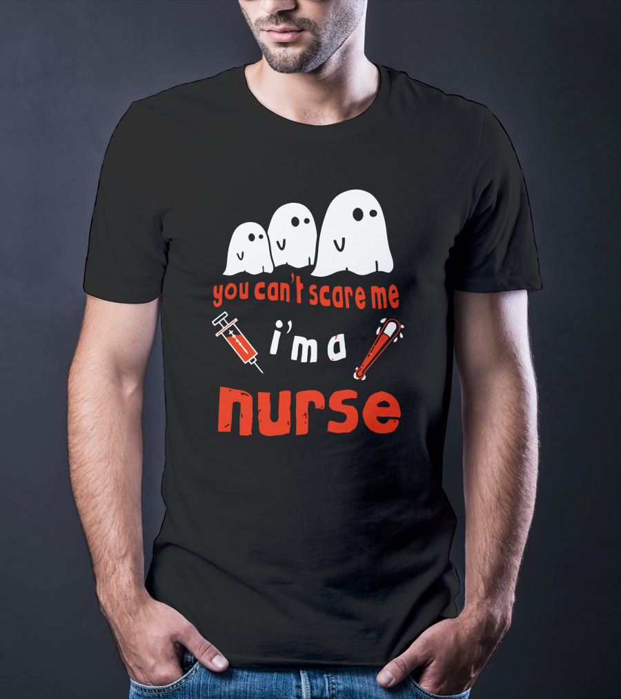 You Can't Scare Me I'm A Nurse Ghosts Syringe Bat T-Shirt