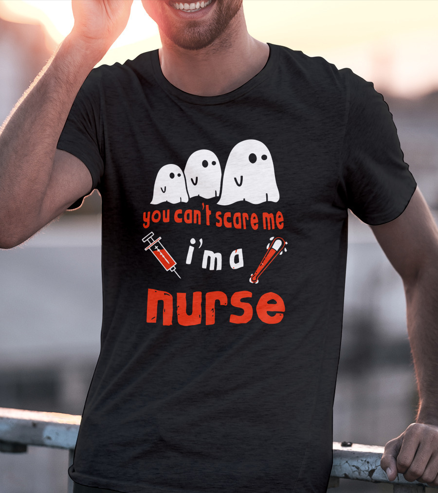 You Can't Scare Me I'm A Nurse Ghosts Syringe Bat T-Shirt