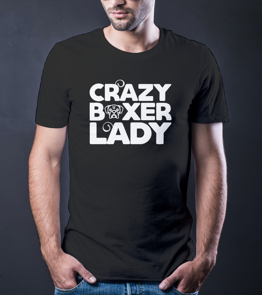 Crazy Boxer Lady Pup T-Shirt