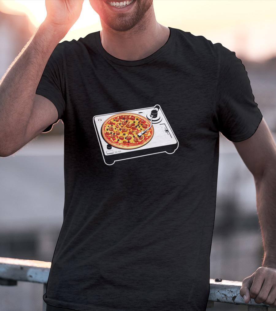 Pizza Turntable DJ Plate T-Shirt