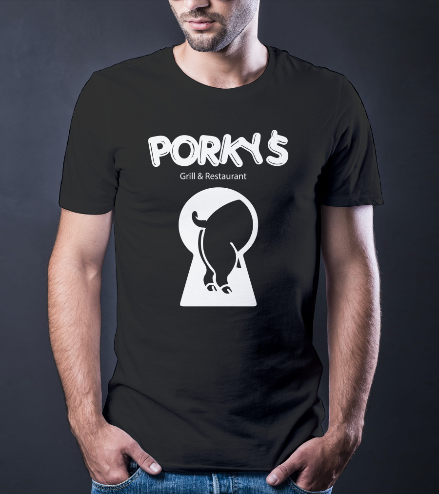 Porky's Grill And Restaurant Keyhole Pig T-Shirt