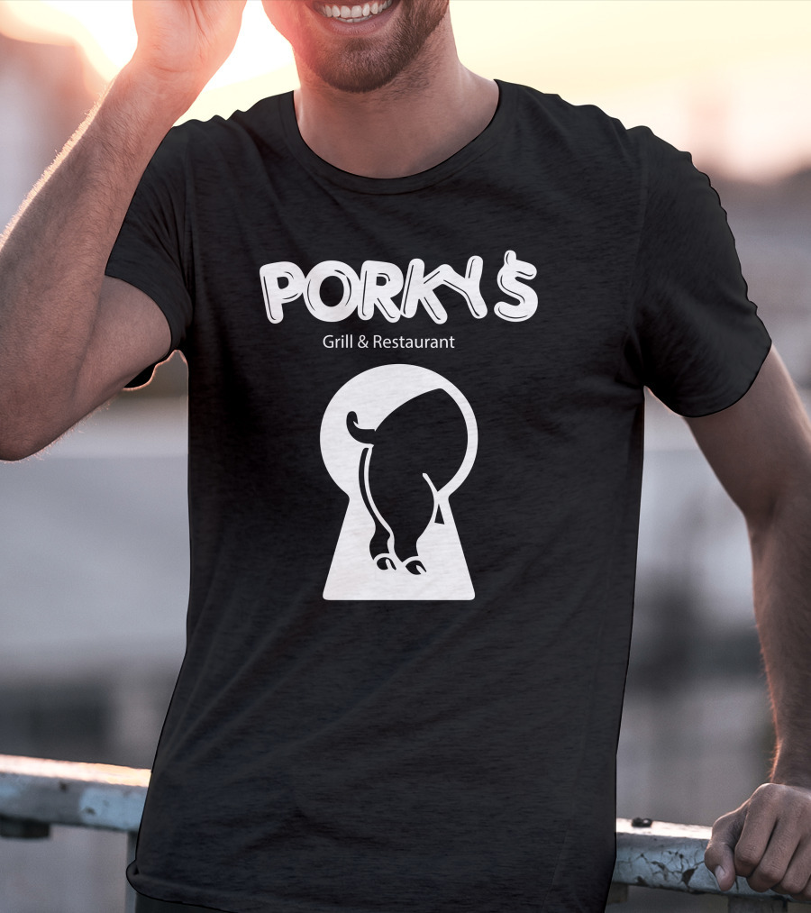 Porky's Grill And Restaurant Keyhole Pig T-Shirt
