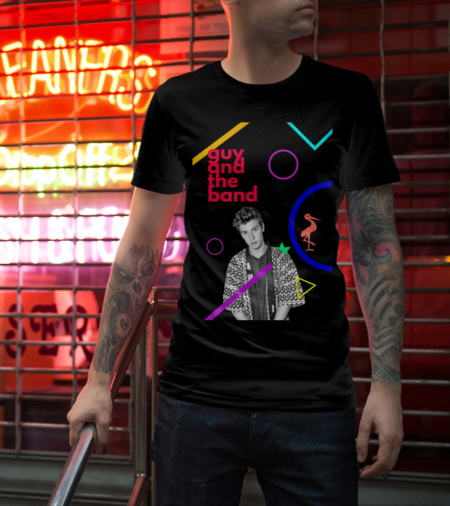 Guy And The Band Geometric Neon Elements T-Shirt