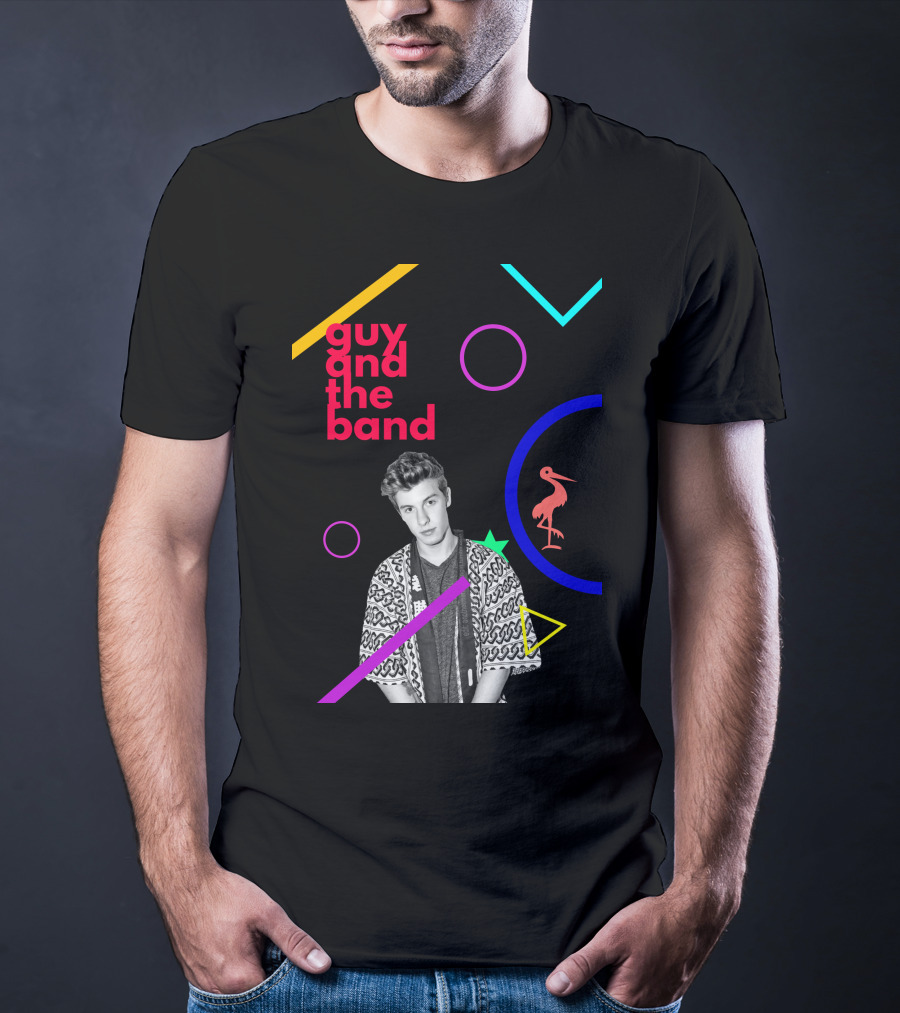 Guy And The Band Geometric Neon Elements T-Shirt