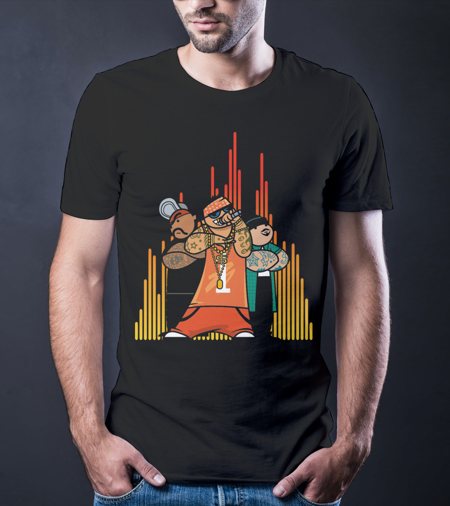 Rapper Gang Urban Tattoo Microphone Trio T-Shirt