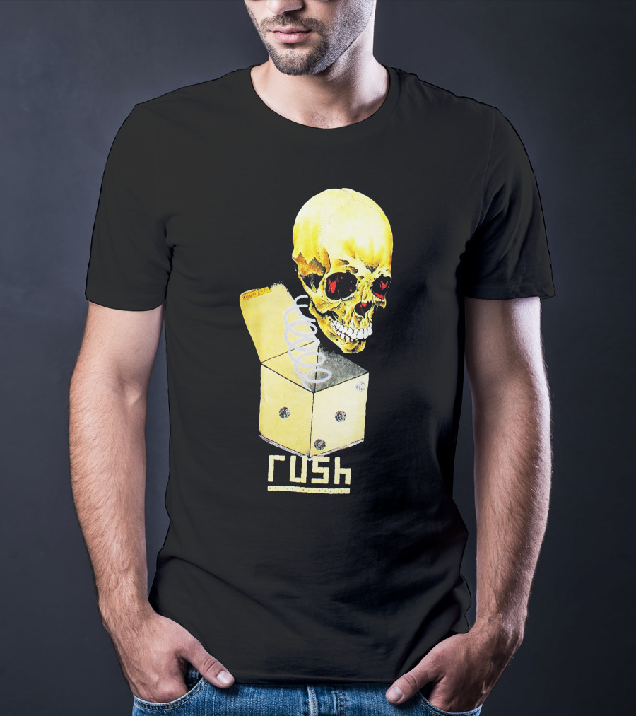 Rush Pushead Skull Springing From Dice Box T-Shirt