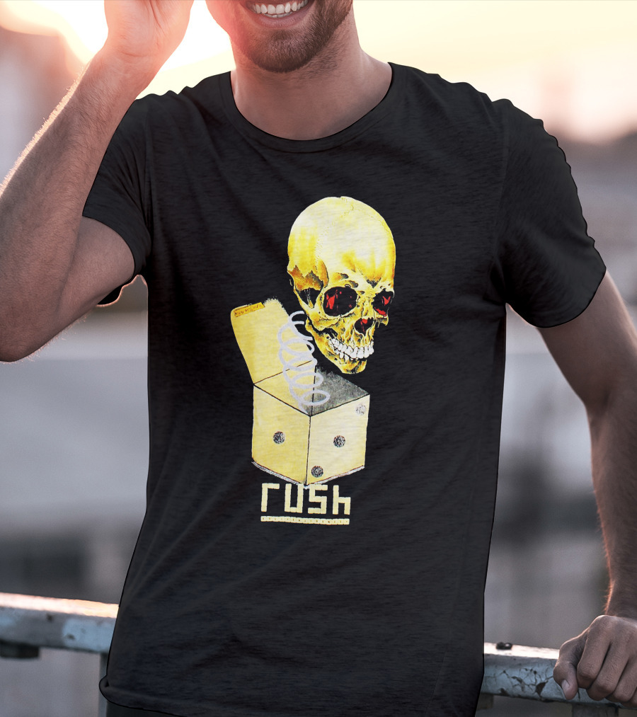 Rush Pushead Skull Springing From Dice Box T-Shirt