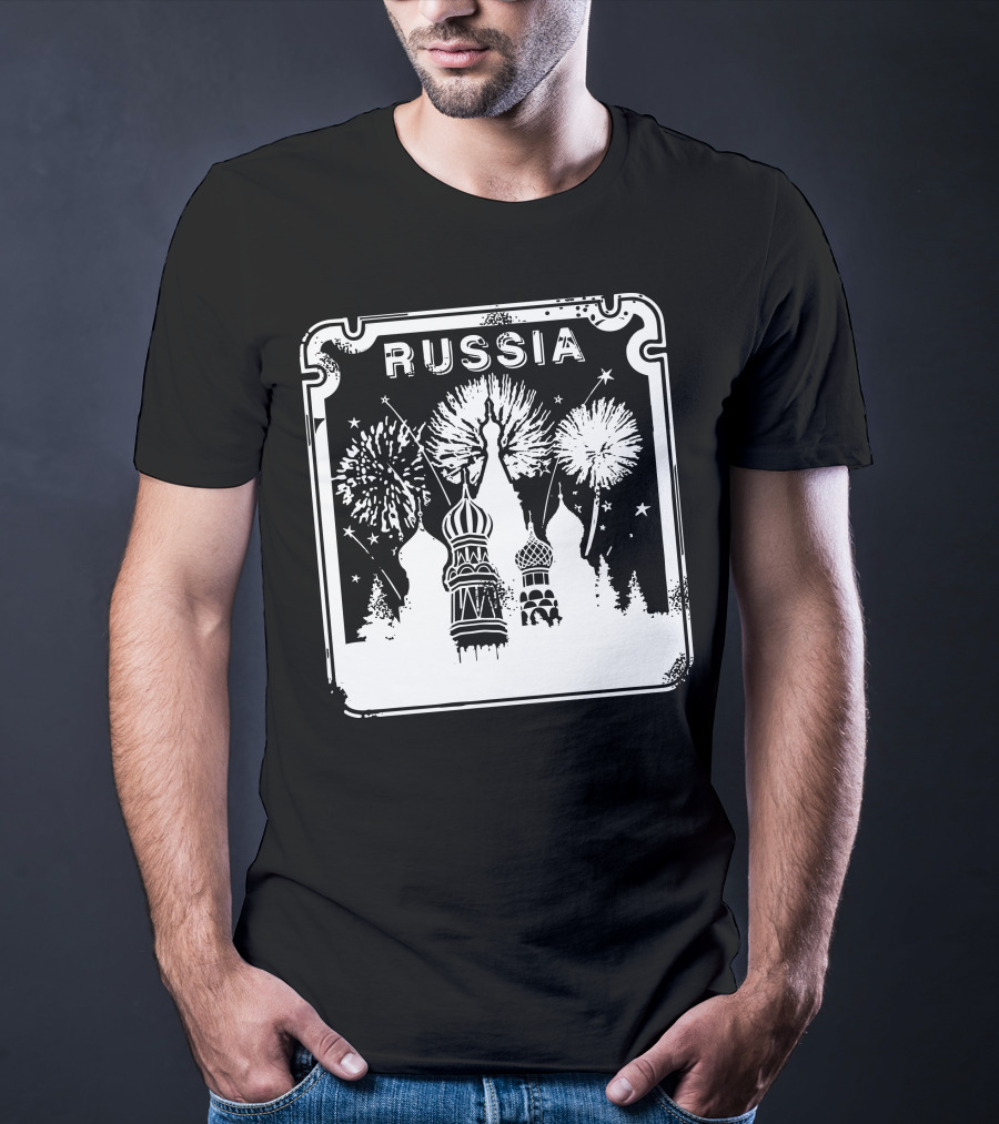 Russia Saint Basil's Cathedral Fireworks T-Shirt