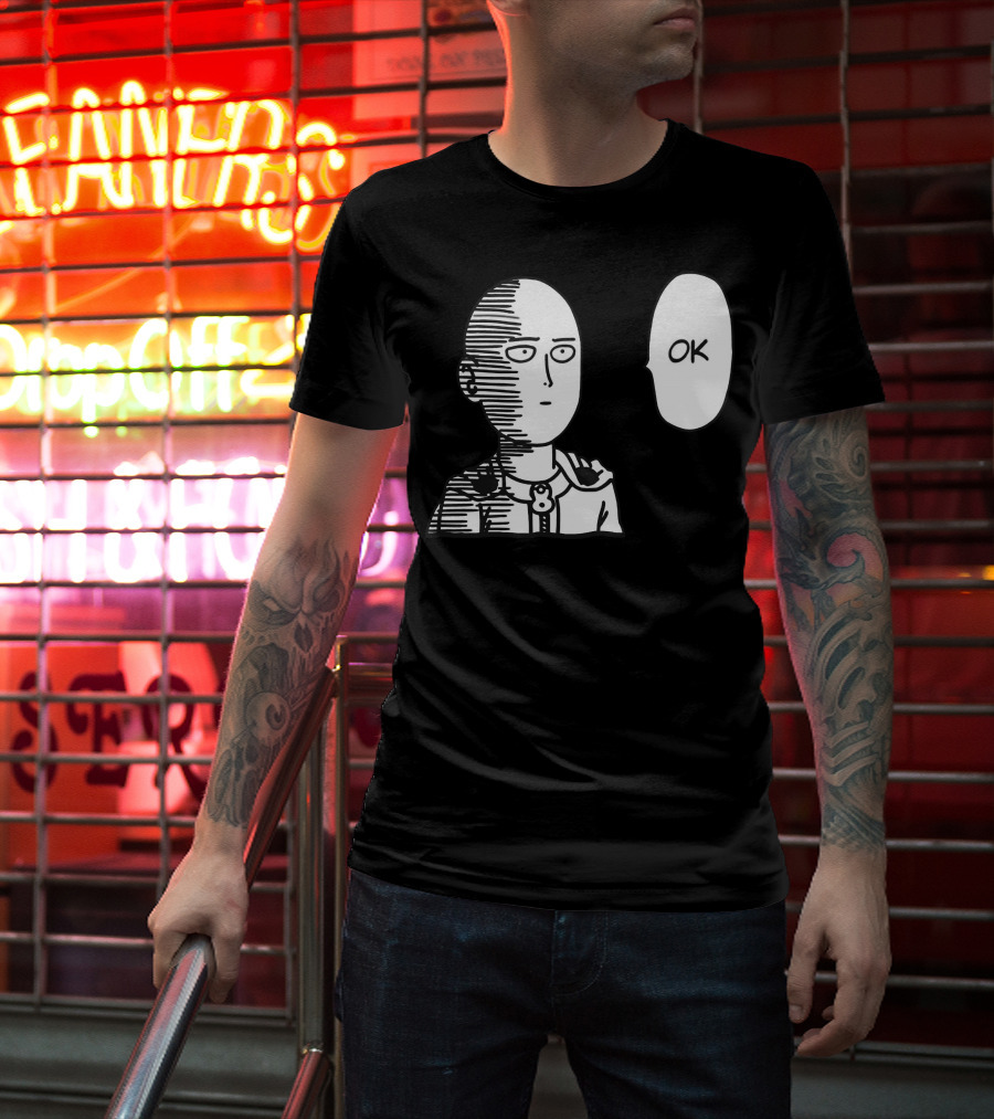 Saitama OK Manga Style Face Expression T-Shirt