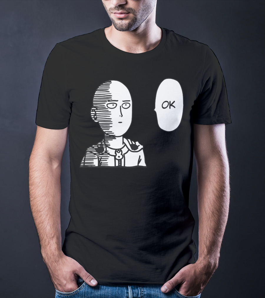 Saitama OK Manga Style Face Expression T-Shirt