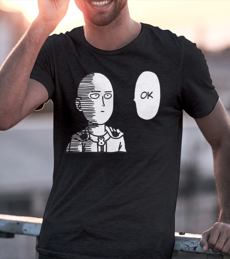 Saitama OK Manga Style Face Expression T-Shirt