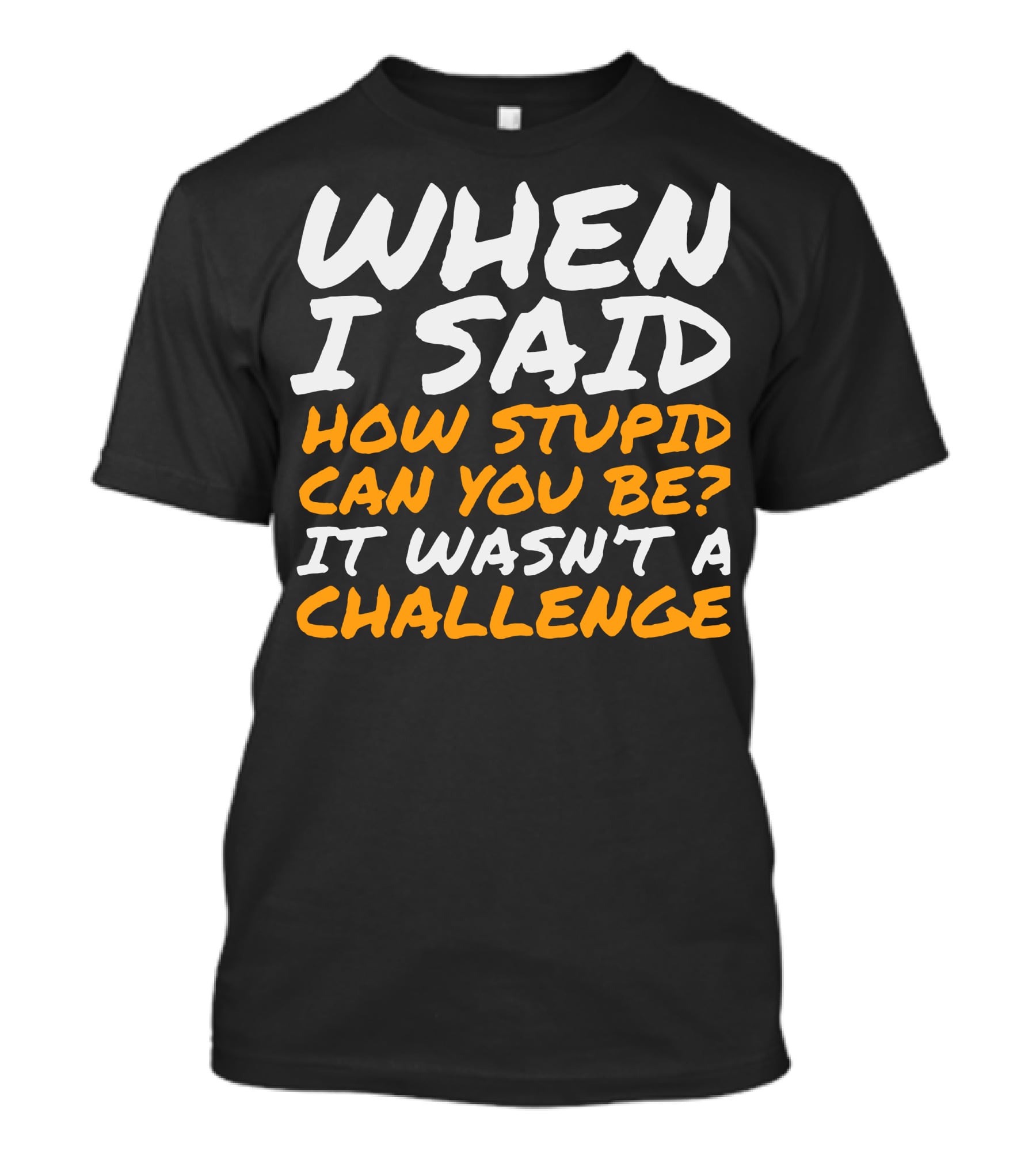 WHEN I SAID HOW STUPID CAN YOU BE IT WASN'T A CHALLENGE Sarcastic Quotes For Stupid People T-Shirt
