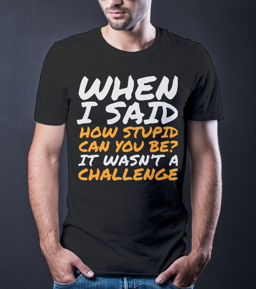 WHEN I SAID HOW STUPID CAN YOU BE IT WASN'T A CHALLENGE Sarcastic Quotes For Stupid People T-Shirt