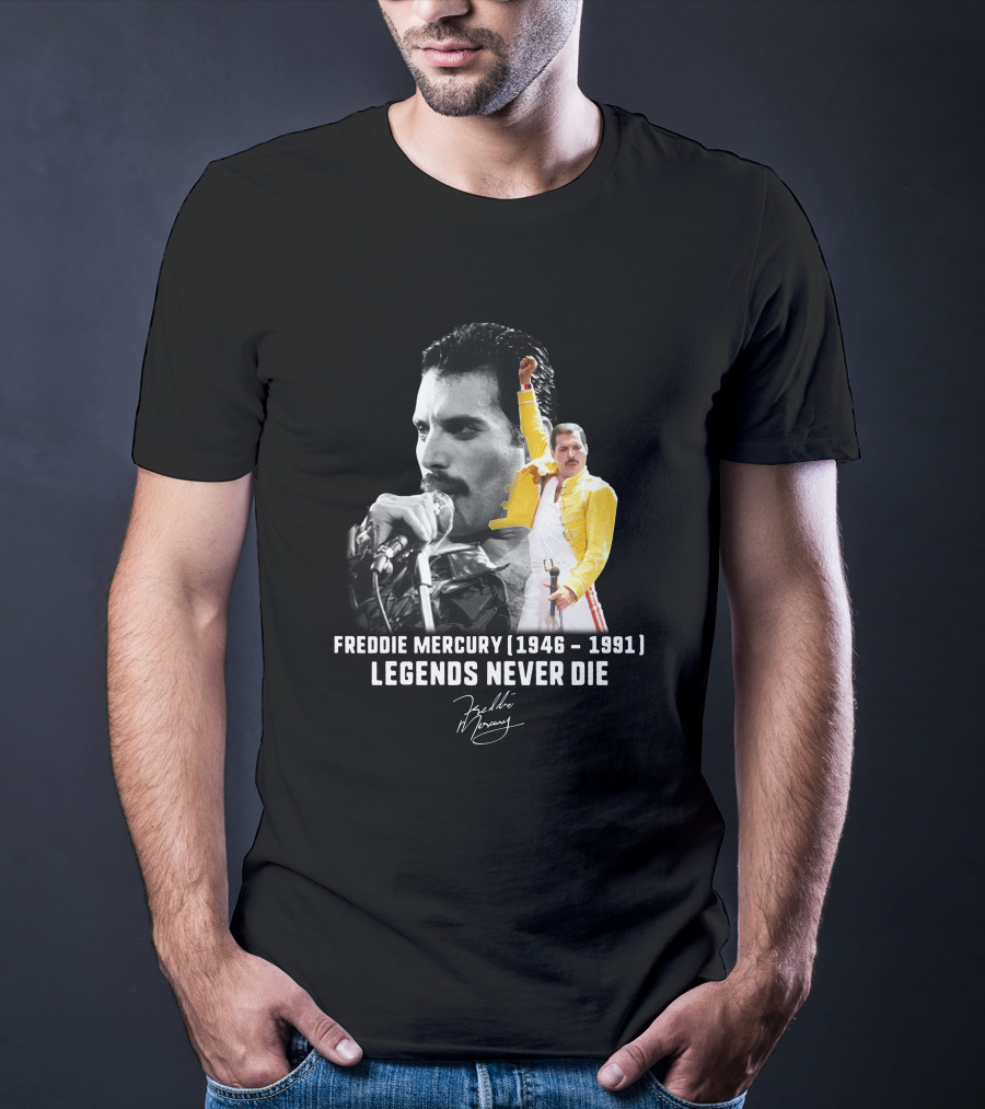 Freddie Mercury 1946-1991 Legends Never Die Signature T-Shirt