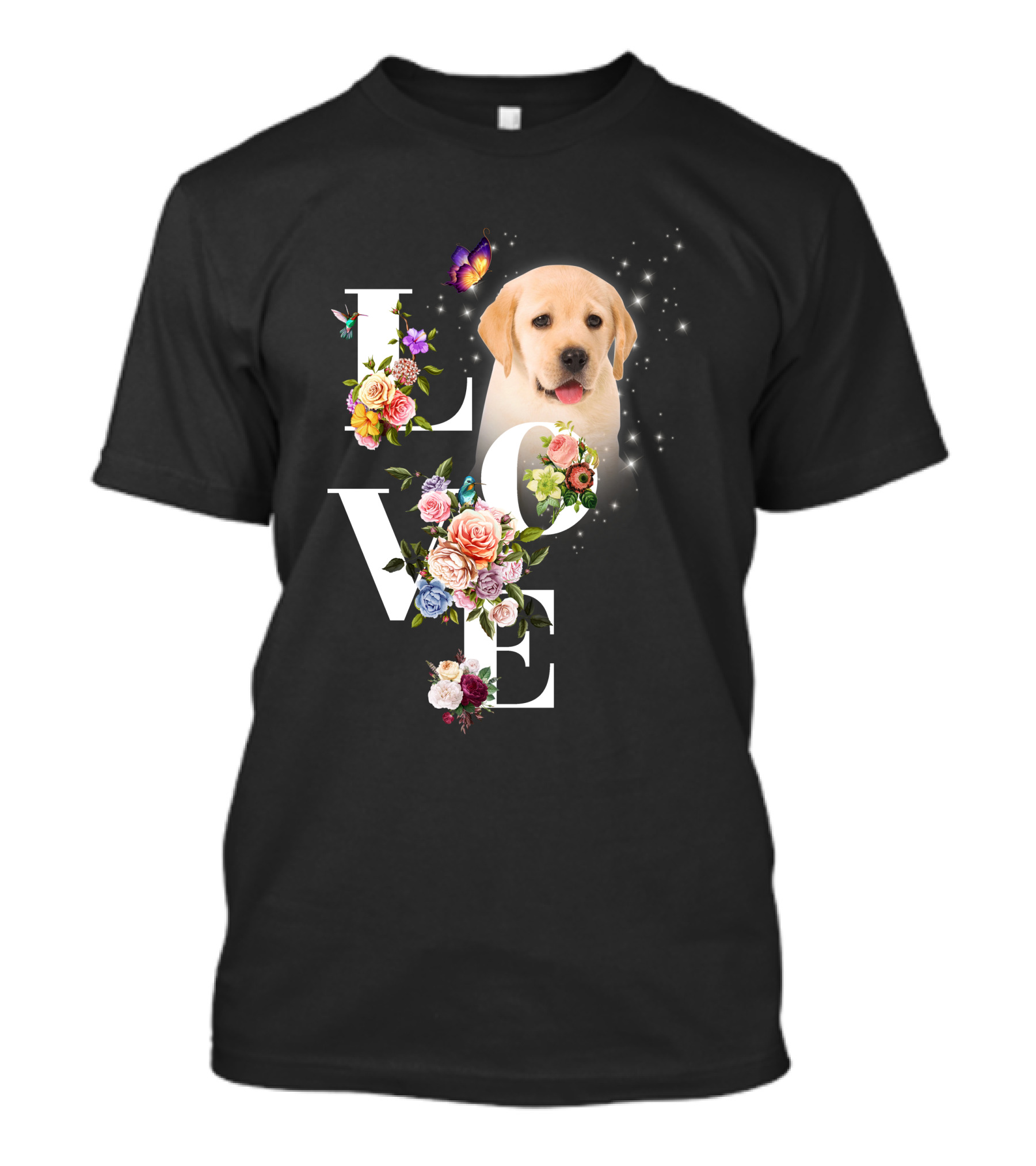 LOVE Labrador Flowers Butterfly Puppy Magic T-Shirt