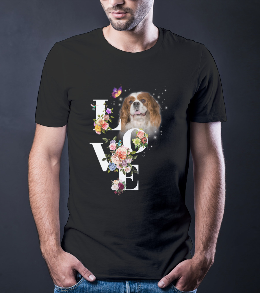 LOVE Spaniel Floral Butterfly Magic T-Shirt