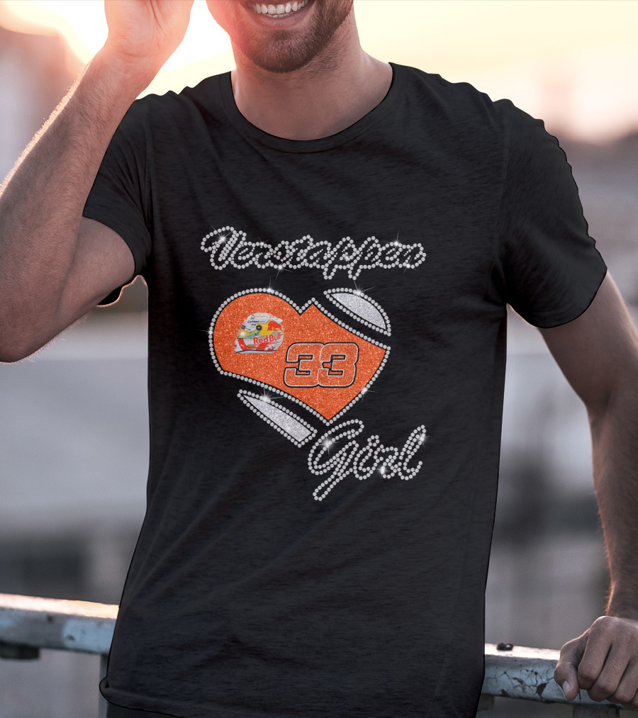 Verstappen Girl 33 Red Bull Heart Sparkle T-Shirt