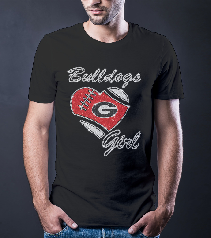 Bulldogs Girl Heart Football Georgia Bulldogs T-Shirt