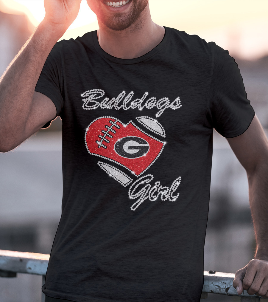 Bulldogs Girl Heart Football Georgia Bulldogs T-Shirt