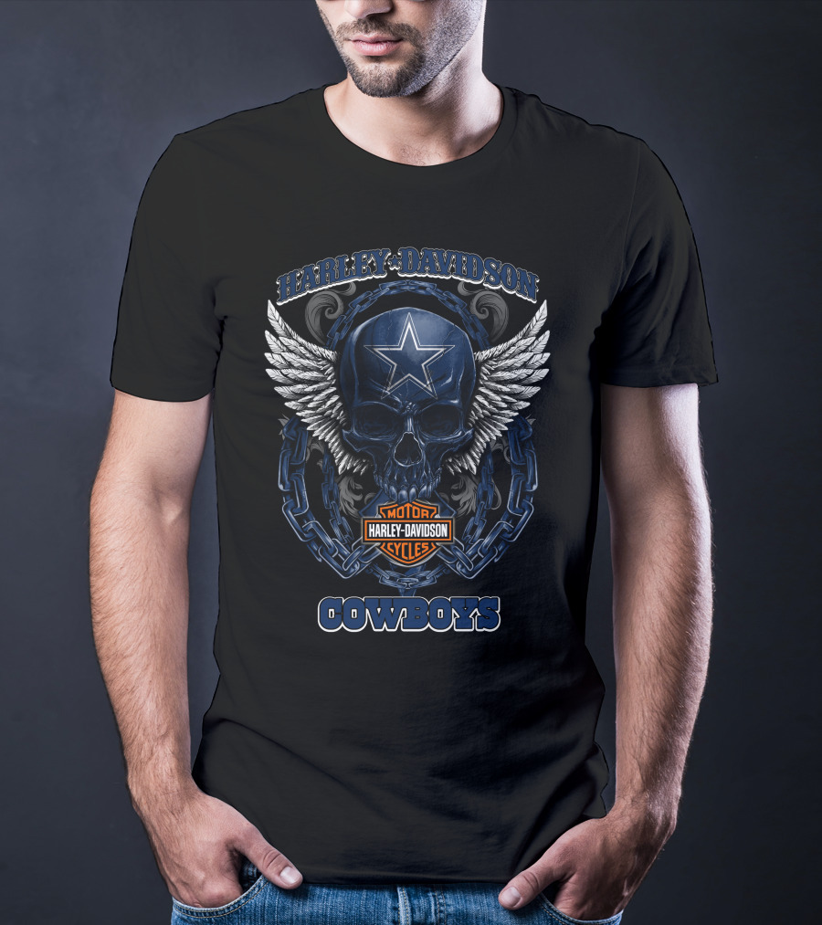 Harley Davidson Motor Cycles Cowboys Dallas Cowboys Nfl Dvt Hdm5 T-Shirt