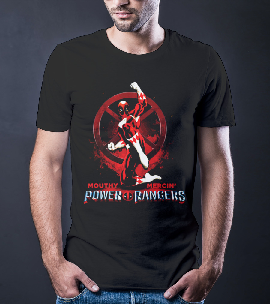 Mouthy Mercin' Power Of Rangers Crossover With Deadpool T-Shirt