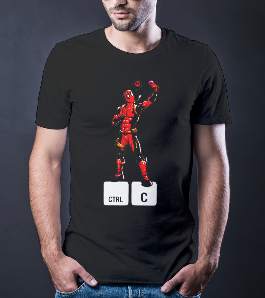 DEADPOOL CTRL C Keyboard Parody Selfie Gaming T-Shirt