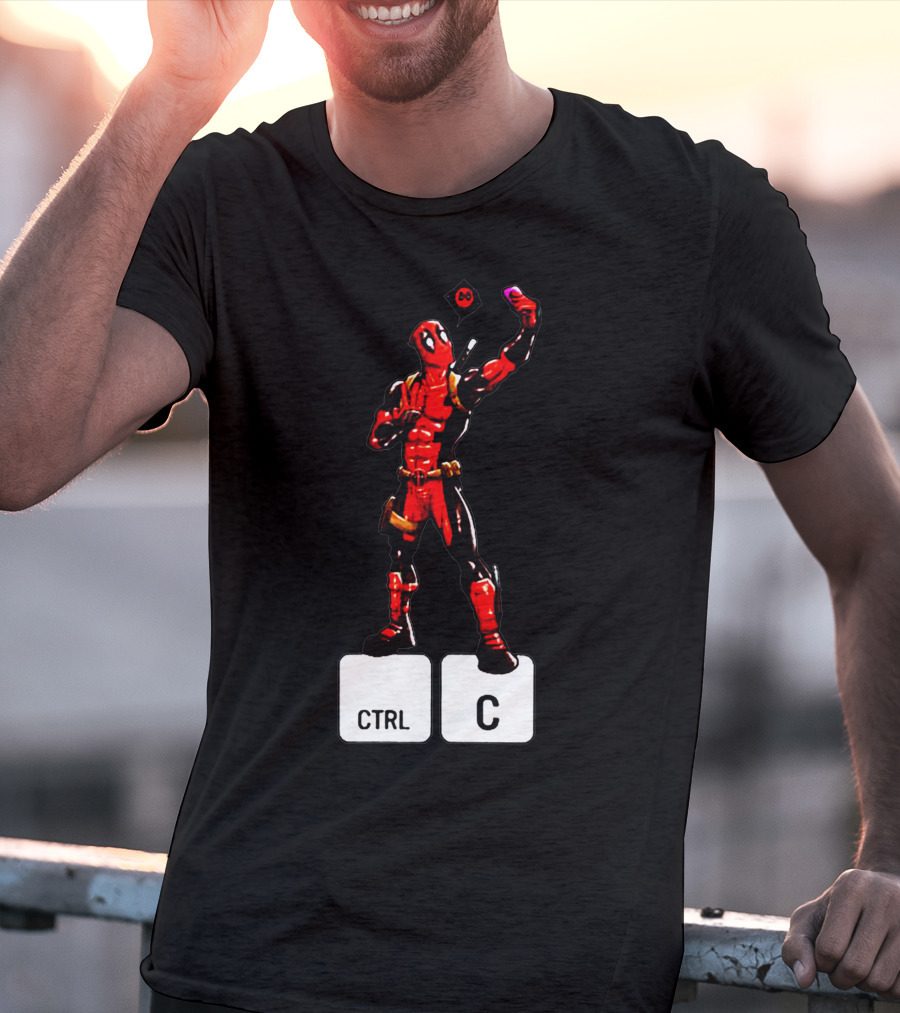 DEADPOOL CTRL C Keyboard Parody Selfie Gaming T-Shirt