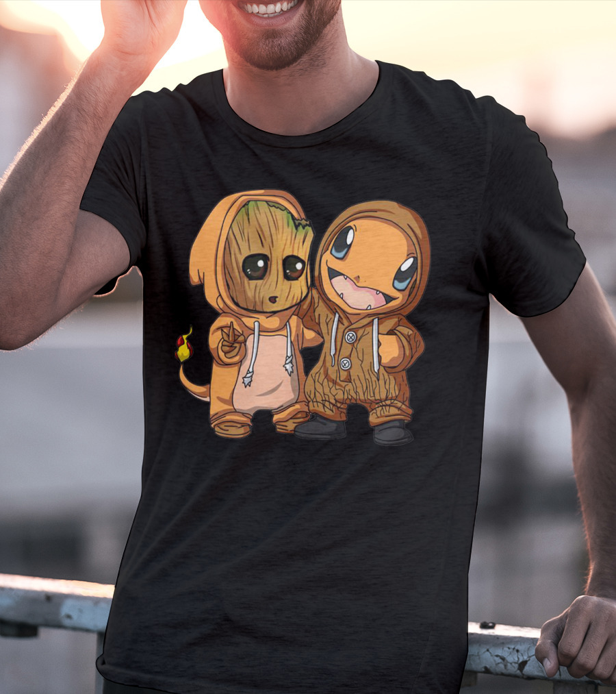 Groot And Charmander Crossover Hoodie Mashup T-Shirt