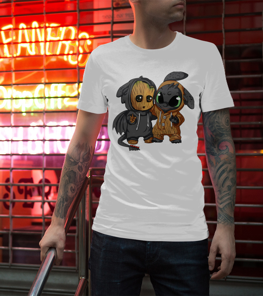 Groot And Toothless Crossover Hoodie Characters T-Shirt