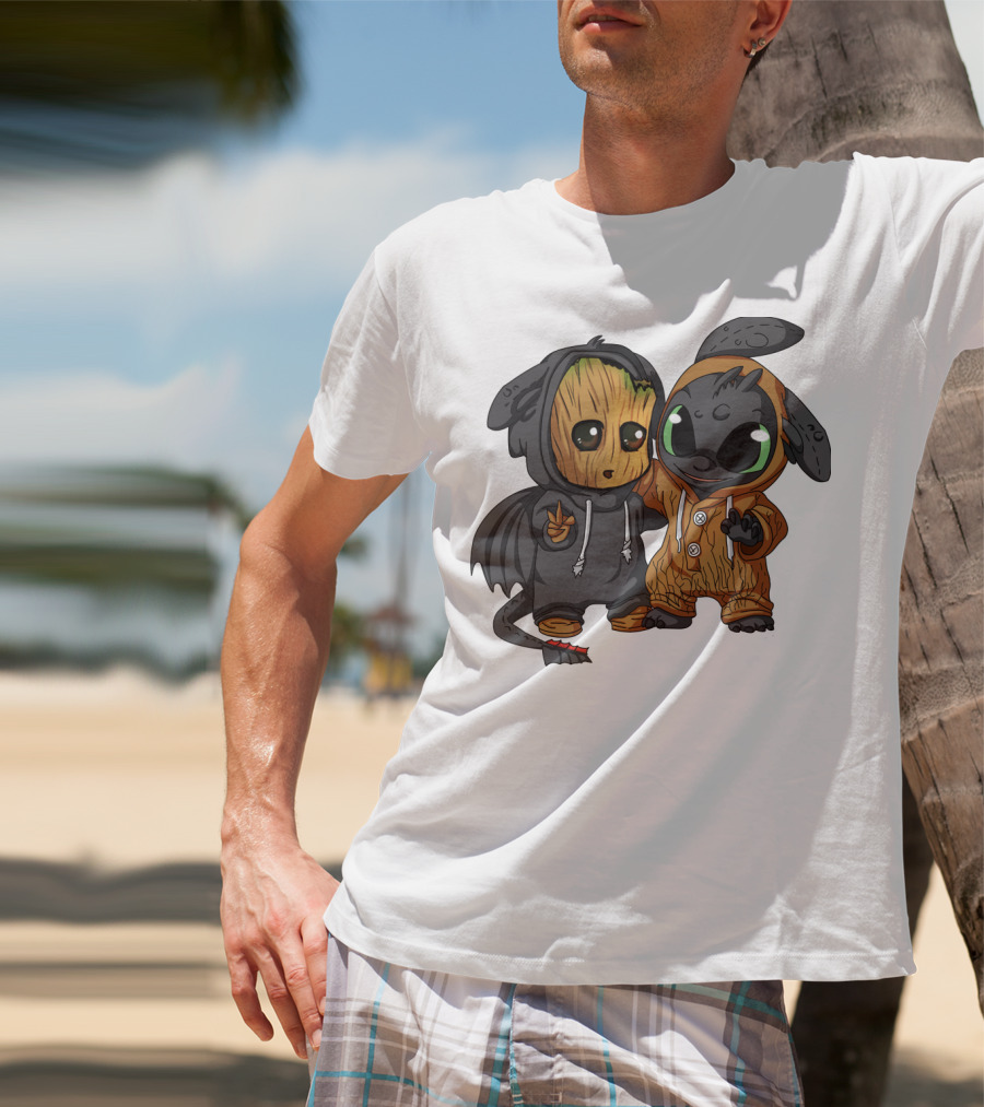 Groot And Toothless Crossover Hoodie Characters T-Shirt