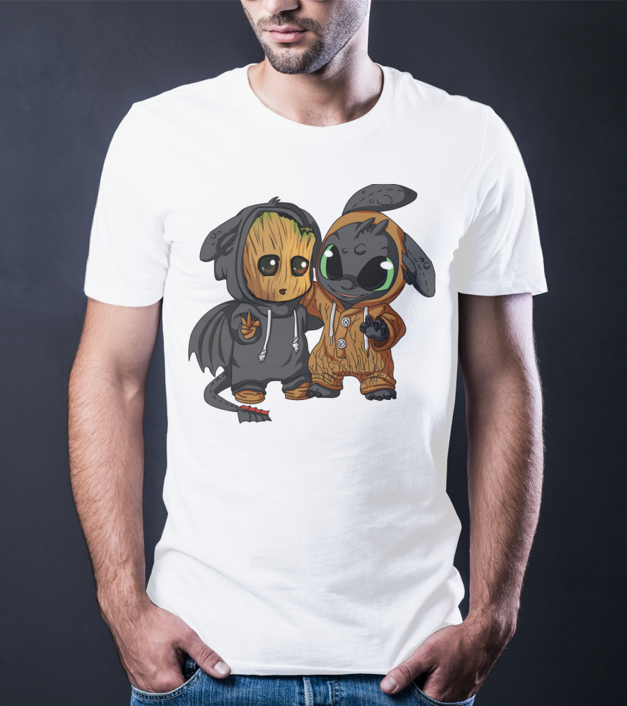 Groot And Toothless Crossover Hoodie Characters T-Shirt
