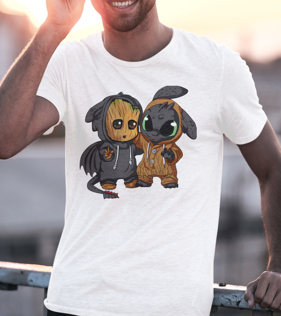Groot And Toothless Crossover Hoodie Characters T-Shirt