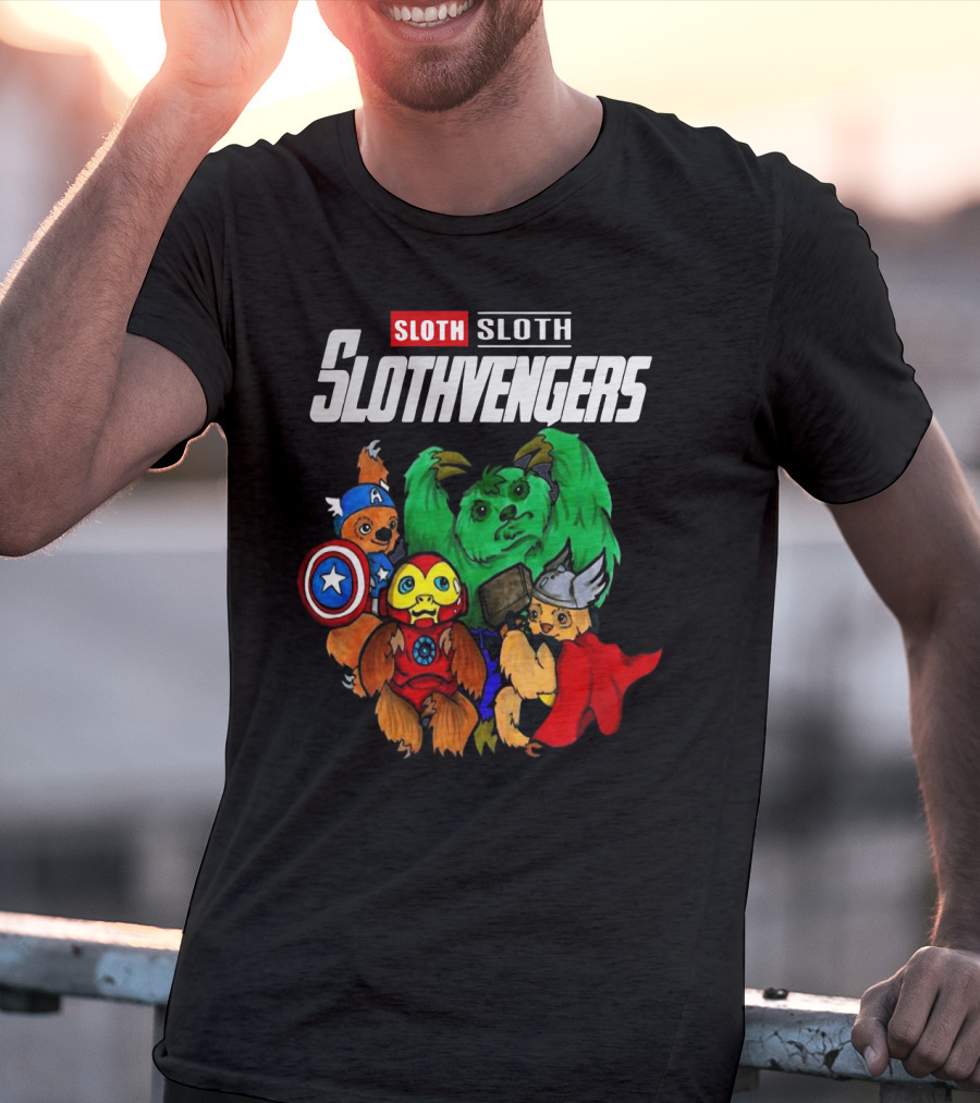 Slothvengers Avengers Endgame Parody Featuring Sloth Superheroes In Iconic Costumes T-Shirt