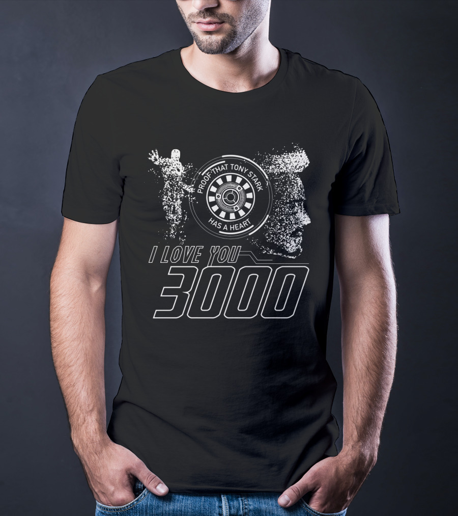 Avengers Proof That Tony Stark Has A Heart I Love You 3000 Arc Reactor T-Shirt
