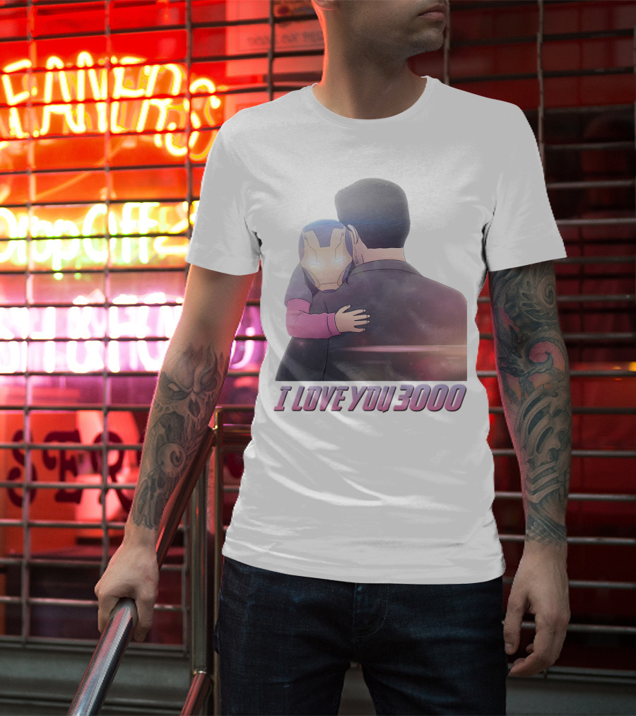 Avengers I Love You 3000 Morgan Stark Iron Man Hug Scene T-Shirt