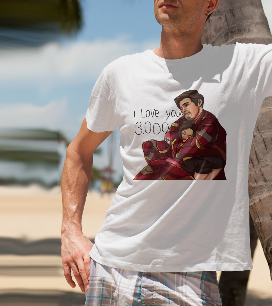 Avengers Iron Man Morgan Stark I Love You 3000 Dad Hug Marvel Reference T-Shirt