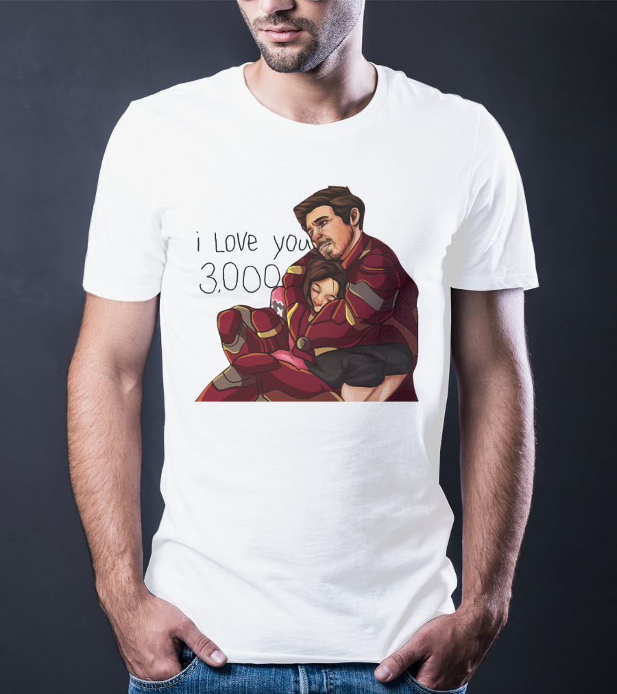 Avengers Iron Man Morgan Stark I Love You 3000 Dad Hug Marvel Reference T-Shirt