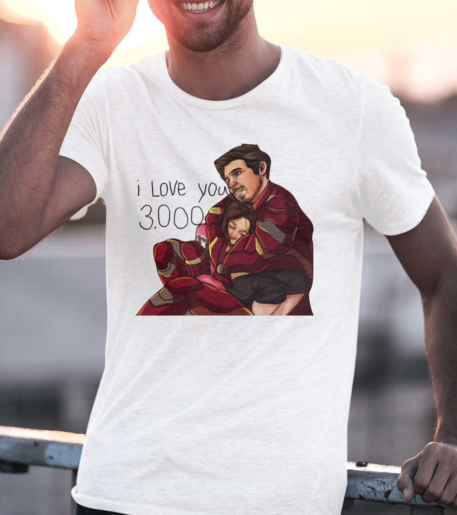 Avengers Iron Man Morgan Stark I Love You 3000 Dad Hug Marvel Reference T-Shirt