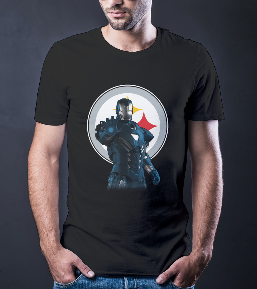 Iron Man Pittsburgh Steelers Friends Crossover T-Shirt