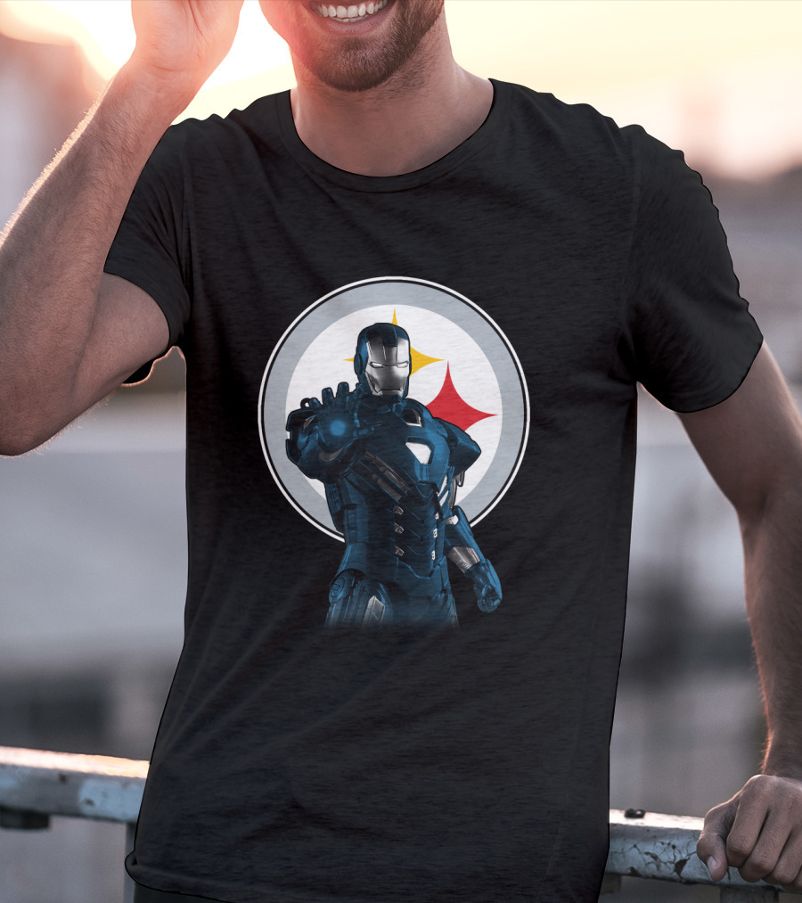 Iron Man Pittsburgh Steelers Friends Crossover T-Shirt