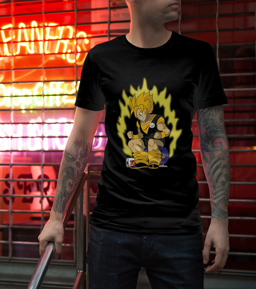 Pittsburgh Steelers Super Saiyan Football Fusion T-Shirt