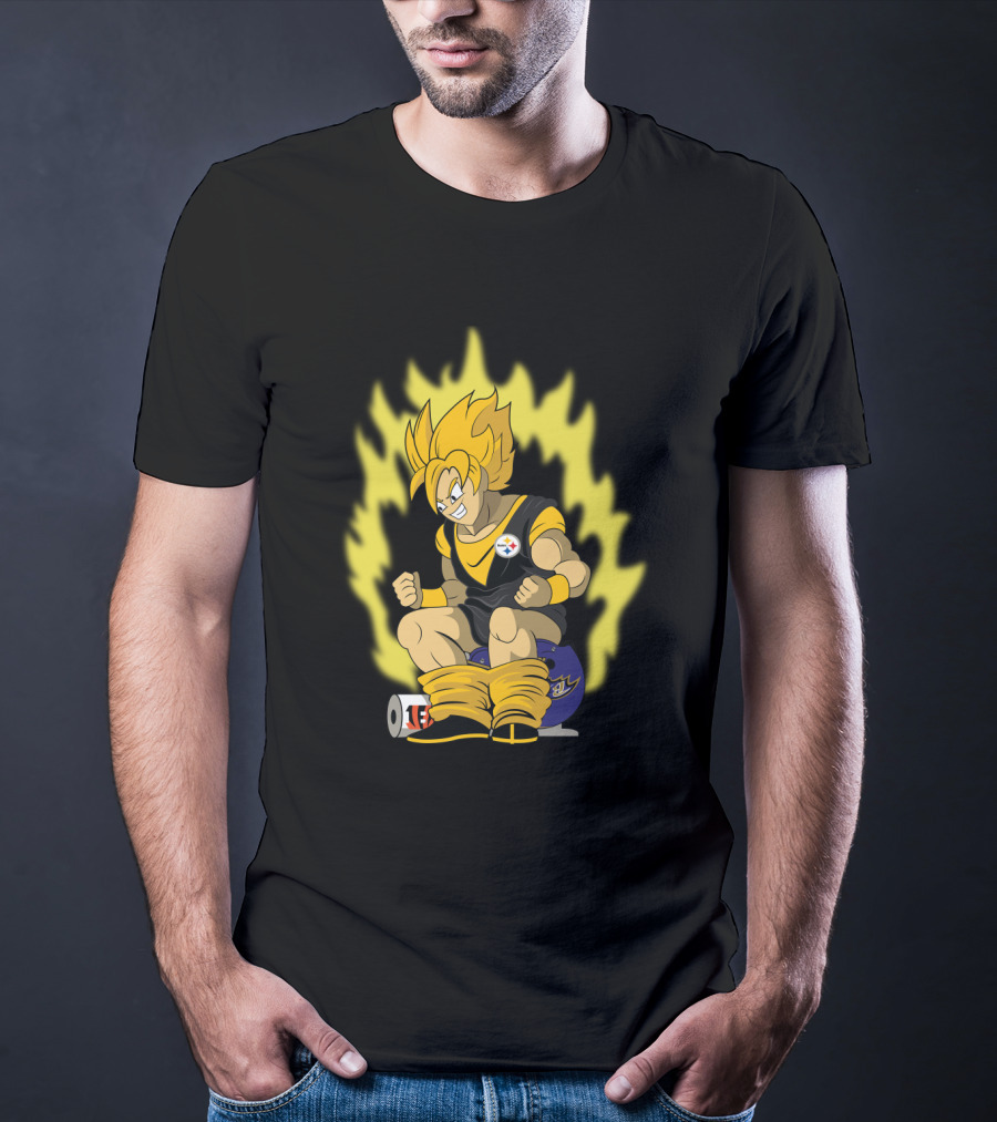 Pittsburgh Steelers Super Saiyan Football Fusion T-Shirt